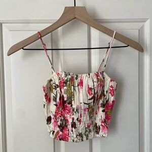 Abercrombie and Fitch Floral Tank Pink and Cream Woman’s XXS NWOT